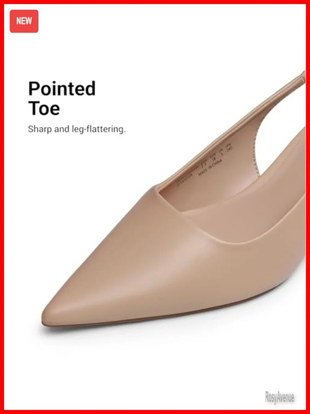 Kitten Heels Slingback Low Heel Pointed Toe Dress Shoes